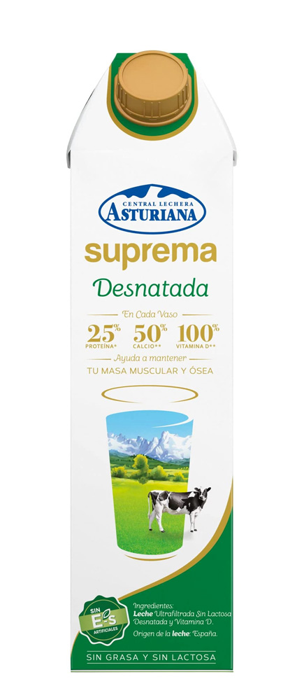 leche desnatada suprema asturiana para alimentación distribuidor en Castilla y León