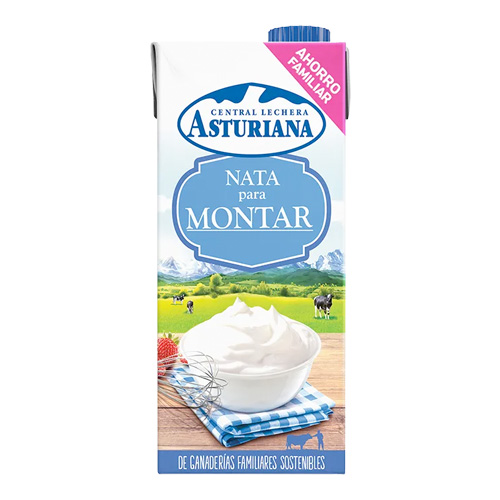 nata montar 35% 1 litro asturiana para alimentación distribuidor en Castilla y León