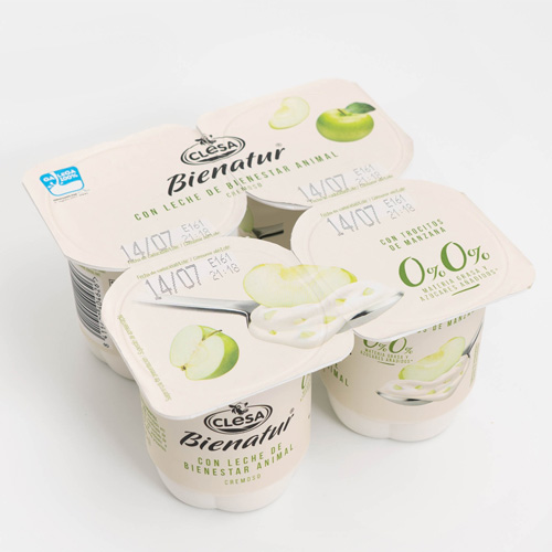yogur bienatur 0% con manzana clesa para alimentación distribuidor en Castilla y León